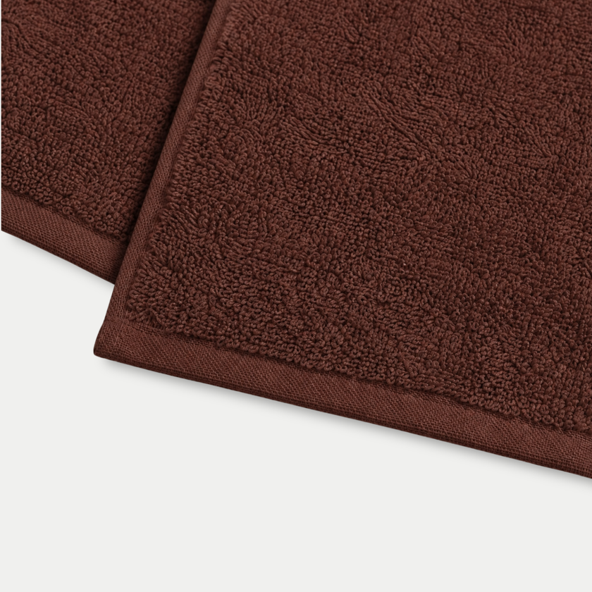 Gästehandtuch Zero-Twist Baumwolle 30x30 cm (4 Stk.) | Chestnut