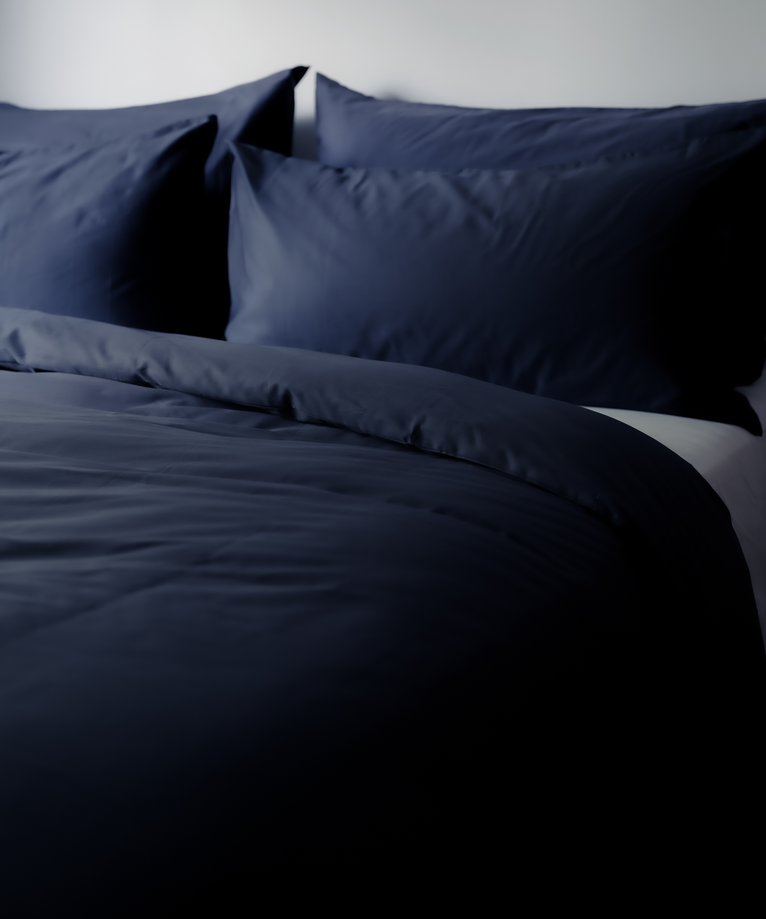 Bettbezug-Set ägyptische Baumwolle Satin 400TC | Harbour Blue