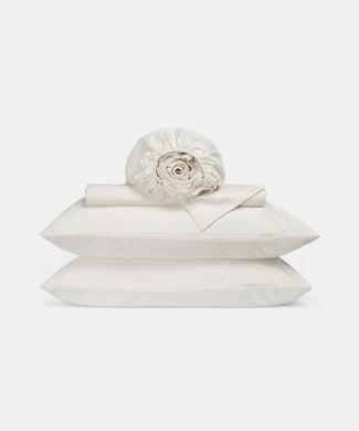 Bettbezug-Set & Spannbettlaken ägyptische Baumwolle Satin | Cream Bettbezug-Set & Spannbettlaken ägyptische Baumwolle Satin | Cream