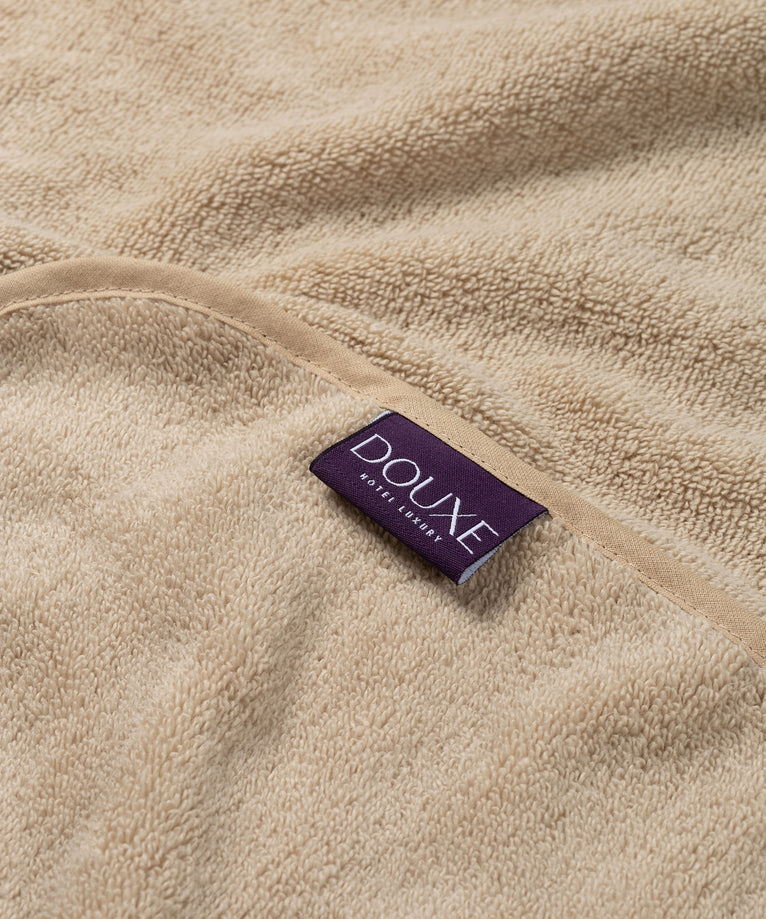 Baby-Badeponcho Zero-Twist-Baumwolle mit Bestickung | Latte