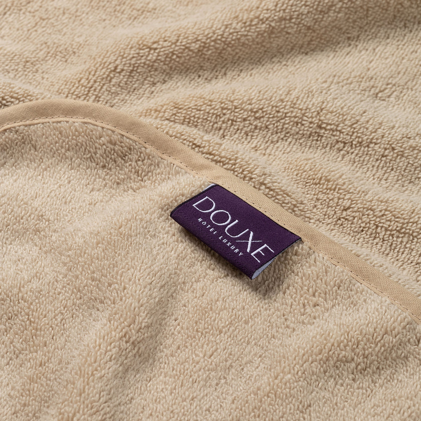 Baby-Badeponcho Zero-Twist-Baumwolle mit Bestickung | Latte