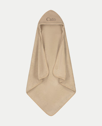 Baby-Badeponcho Zero-Twist-Baumwolle mit Bestickung | Latte Baby-Badeponcho Zero-Twist-Baumwolle mit Bestickung | Latte