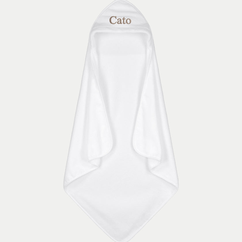 Baby-Badeponcho Zero-Twist-Baumwolle mit Bestickung | Weiß