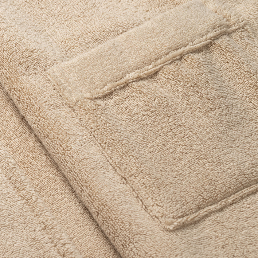Bademantel Zero-Twist-Baumwolle mit Bestickung | Latte
