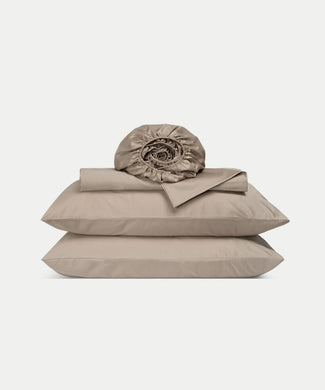 Bettbezug-Set & Spannbettlaken ägyptische Baumwolle Satin | Champagner Bettbezug-Set & Spannbettlaken ägyptische Baumwolle Satin | Champagner