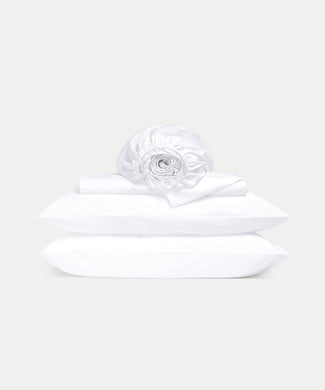 Bettbezug-Set & Spannbettlaken Satin Weiß Bettbezug-Set & Spannbettlaken Satin Weiß