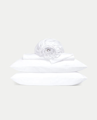 Bettbezug-Set & Spannbettlaken Satin Weiß Bettbezug-Set & Spannbettlaken Satin Weiß