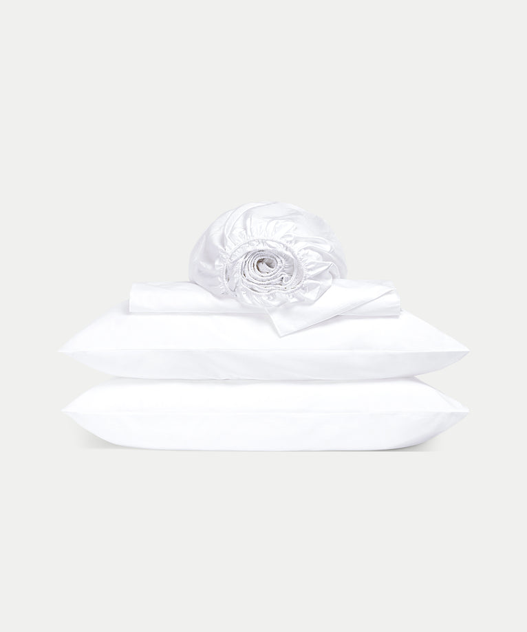 Bettbezug-Set & Spannbettlaken Satin Weiß