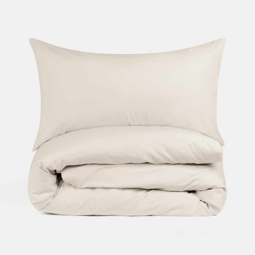 Kinderbettbezug ägyptische Baumwolle Perkal 400TC Chalk White - Petit Hôtel