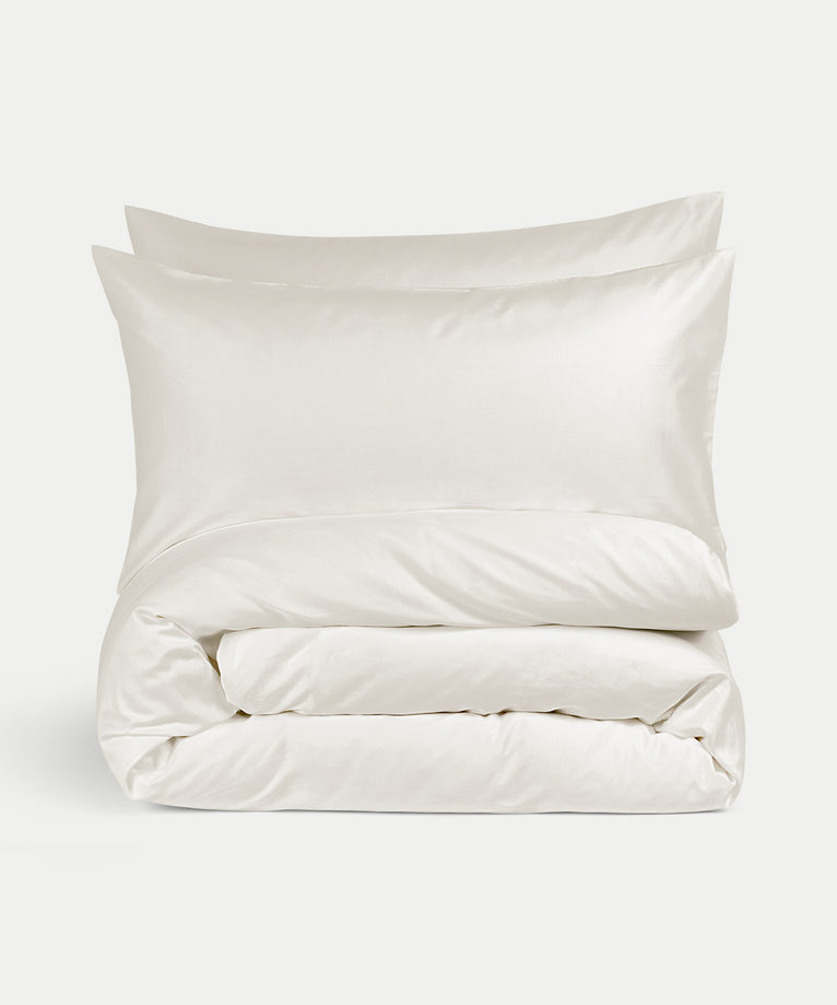 Bettbezug-Set & Spannbettlaken ägyptische Baumwolle Satin | Cream
