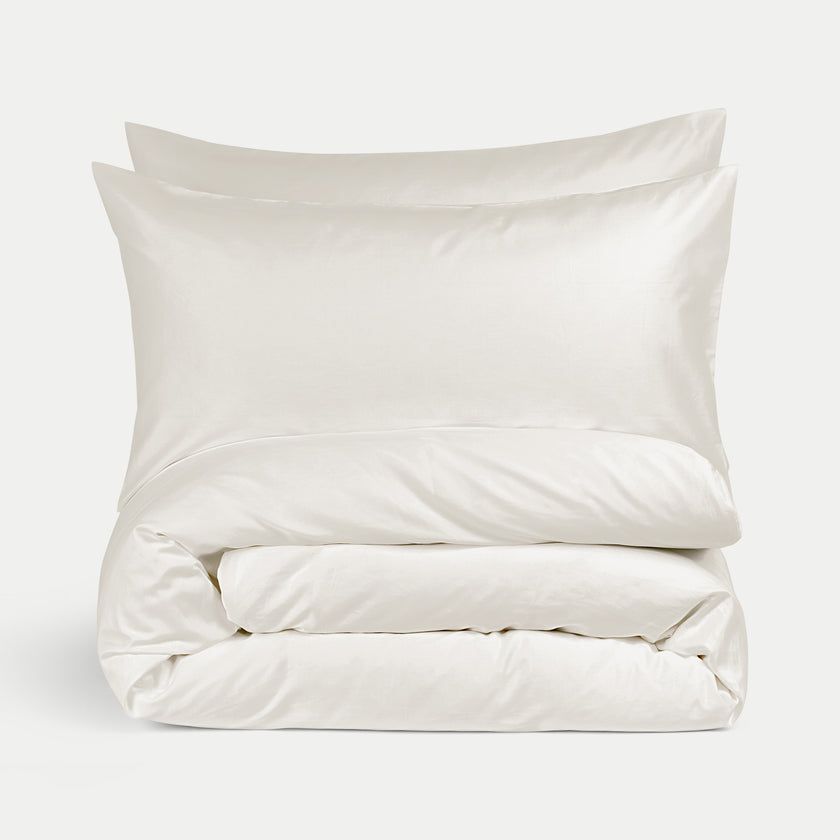 Bettbezug-Set & Spannbettlaken ägyptische Baumwolle Satin | Cream