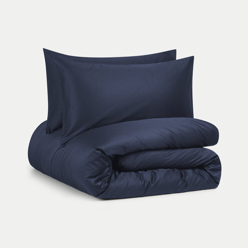 Bettbezug-Set ägyptische Baumwolle Satin 400TC | Harbour Blue