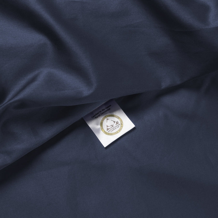 Set von 2 Kissenbezügen ägyptische Baumwolle 400TC Satin | Harbour Blue
