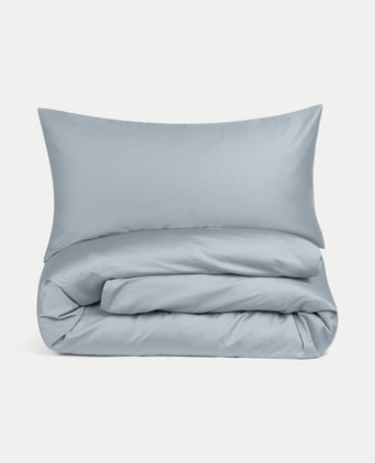 Bettbezug-Set ägyptische Baumwolle Satin 400TC | Misty Blue Bettbezug-Set ägyptische Baumwolle Satin 400TC | Misty Blue
