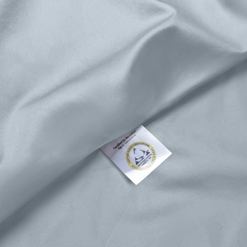Bettbezug-Set ägyptische Baumwolle Satin 400TC | Misty Blue