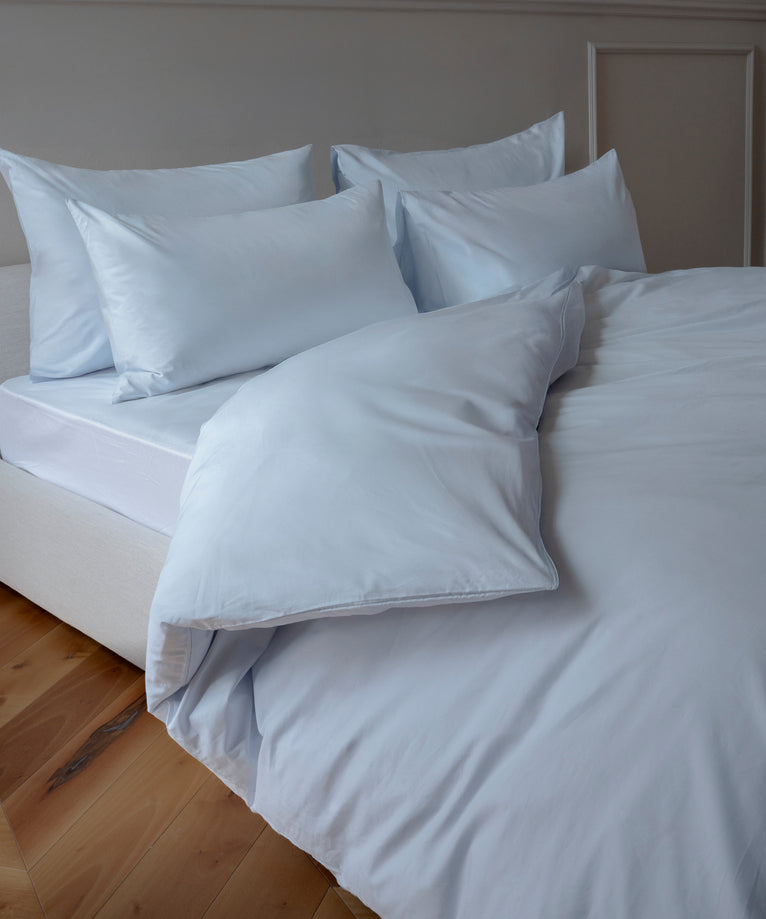 Bettbezug-Set ägyptische Baumwolle Perkal 400TC | Pastel Blue