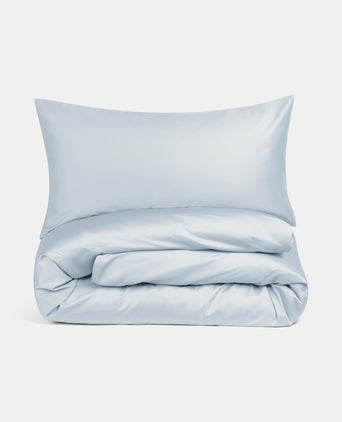 Bettbezug-Set ägyptische Baumwolle Satin 400TC | Pastel Blue Bettbezug-Set ägyptische Baumwolle Satin 400TC | Pastel Blue