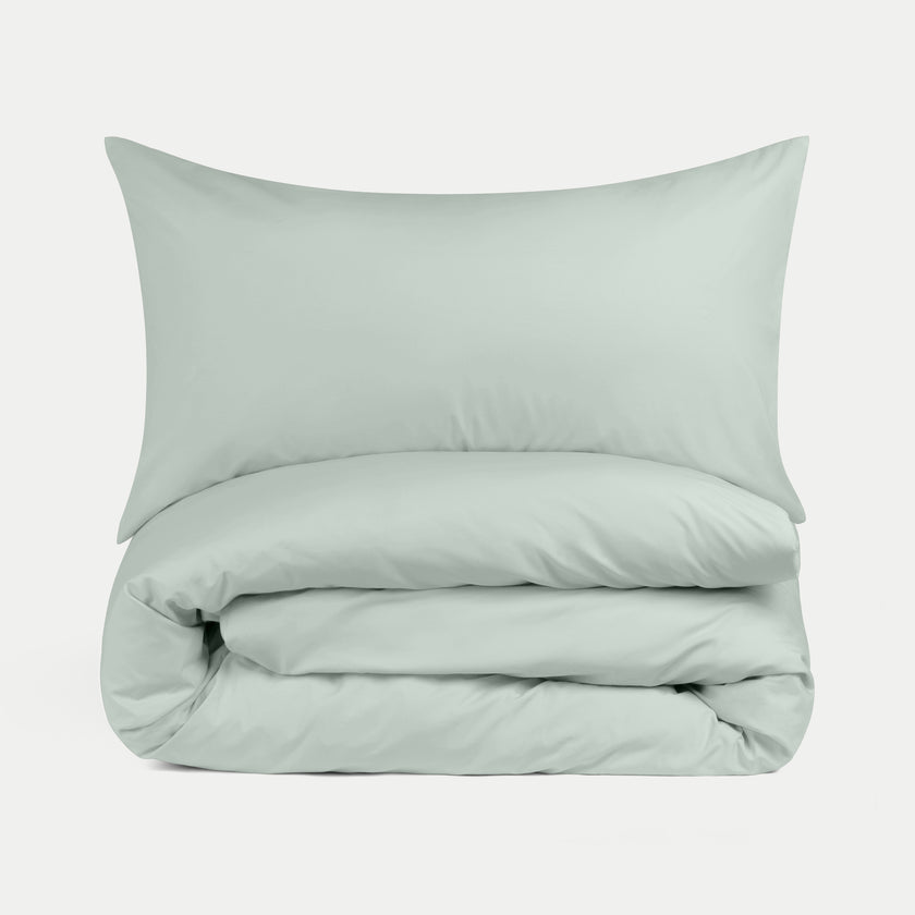 Kinderbettbezug ägyptische Baumwolle Perkal 400TC Pastel Green - Petit Hôtel