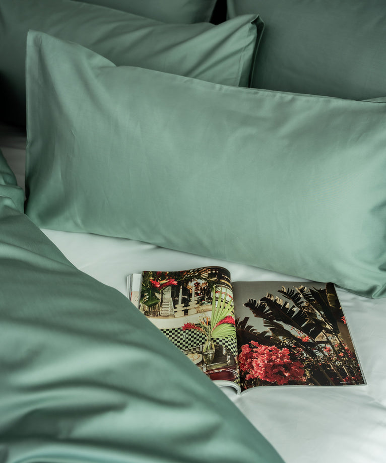Bettbezug-Set ägyptische Baumwolle Satin 400TC | Sage Green