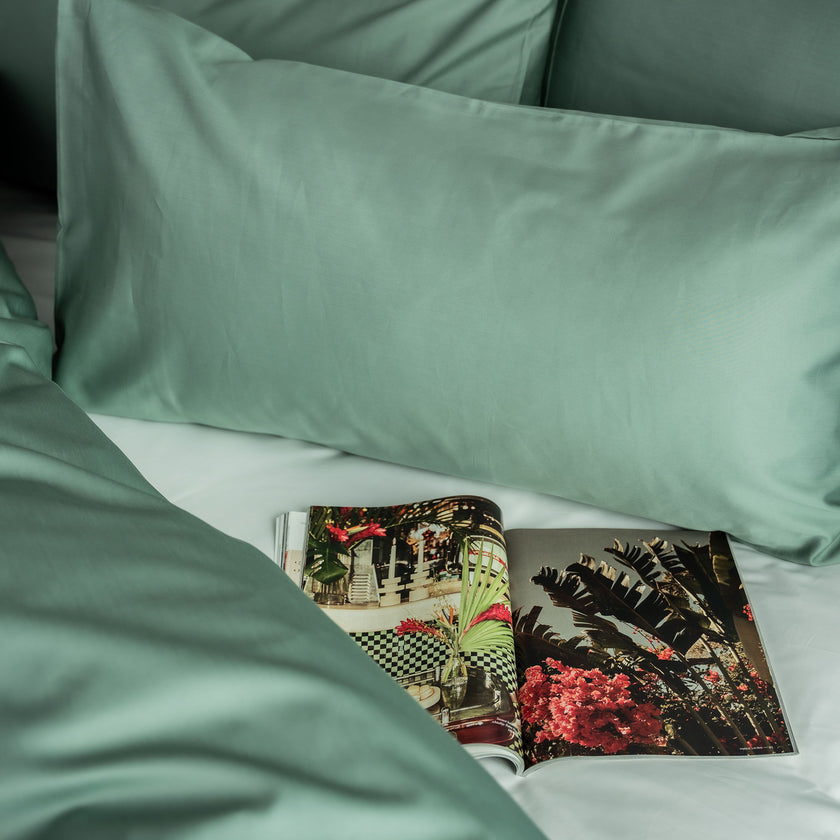 Bettbezug-Set ägyptische Baumwolle Satin 400TC | Sage Green