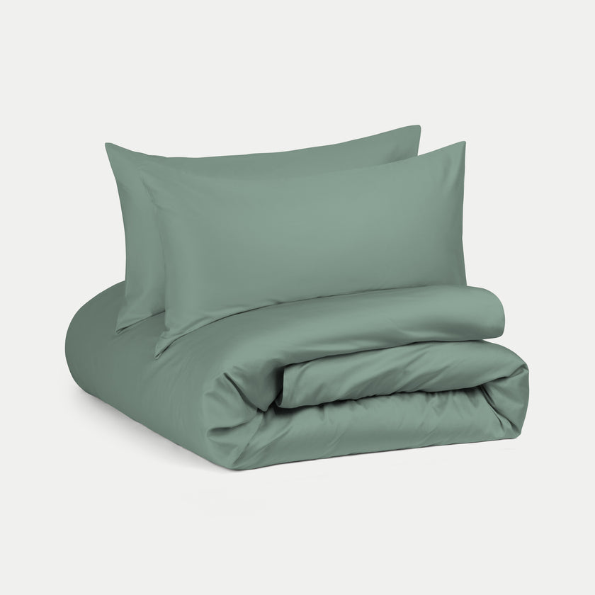 Bettbezug-Set ägyptische Baumwolle Satin 400TC | Sage Green
