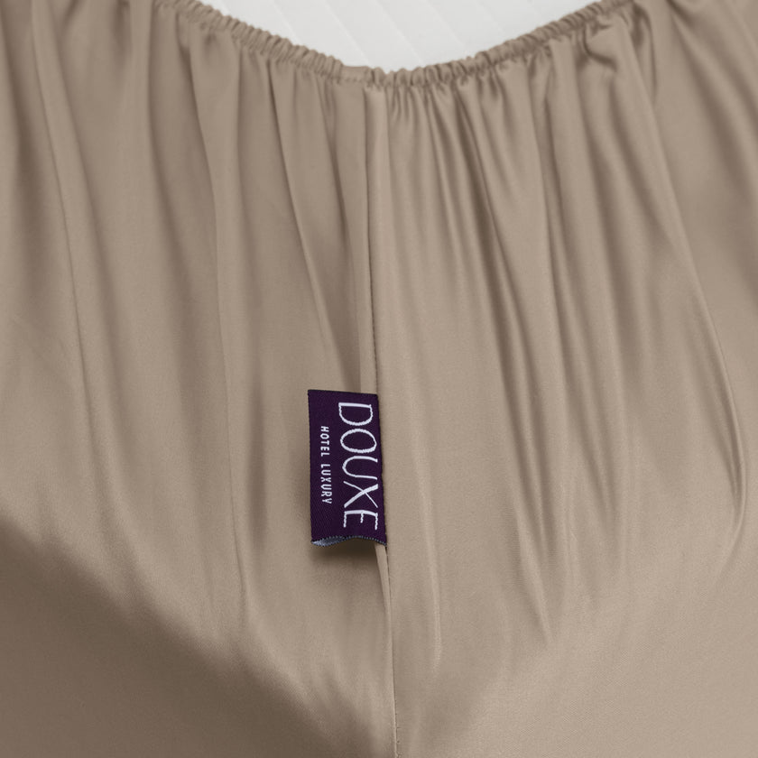 Spannbettlaken ägyptische Baumwolle Satin 400TC | Champagner