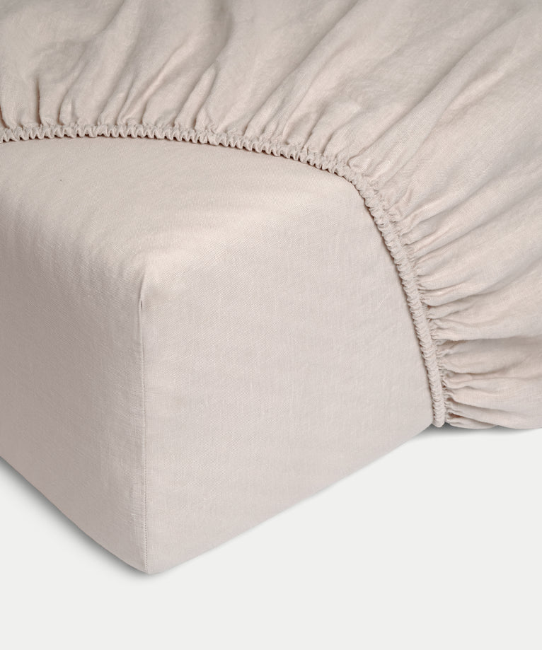 Spannbettlaken 100% gewaschenes Leinen | Oat