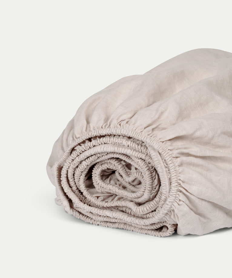 Spannbettlaken 100% gewaschenes Leinen | Oat