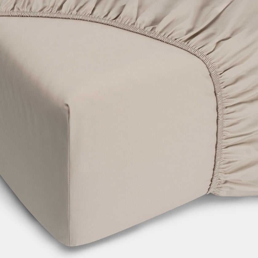 Spannbettlaken ägyptische Baumwolle Perkal 400TC | Latte