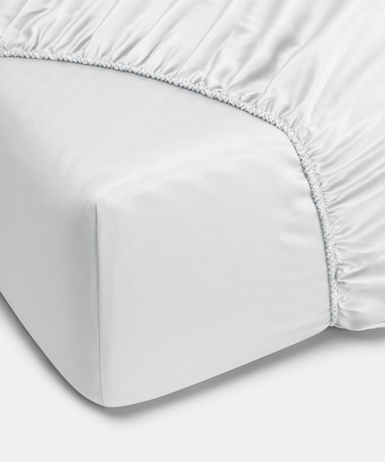 Spannbettlaken ägyptische Baumwolle Satin 400TC | Silbergrau