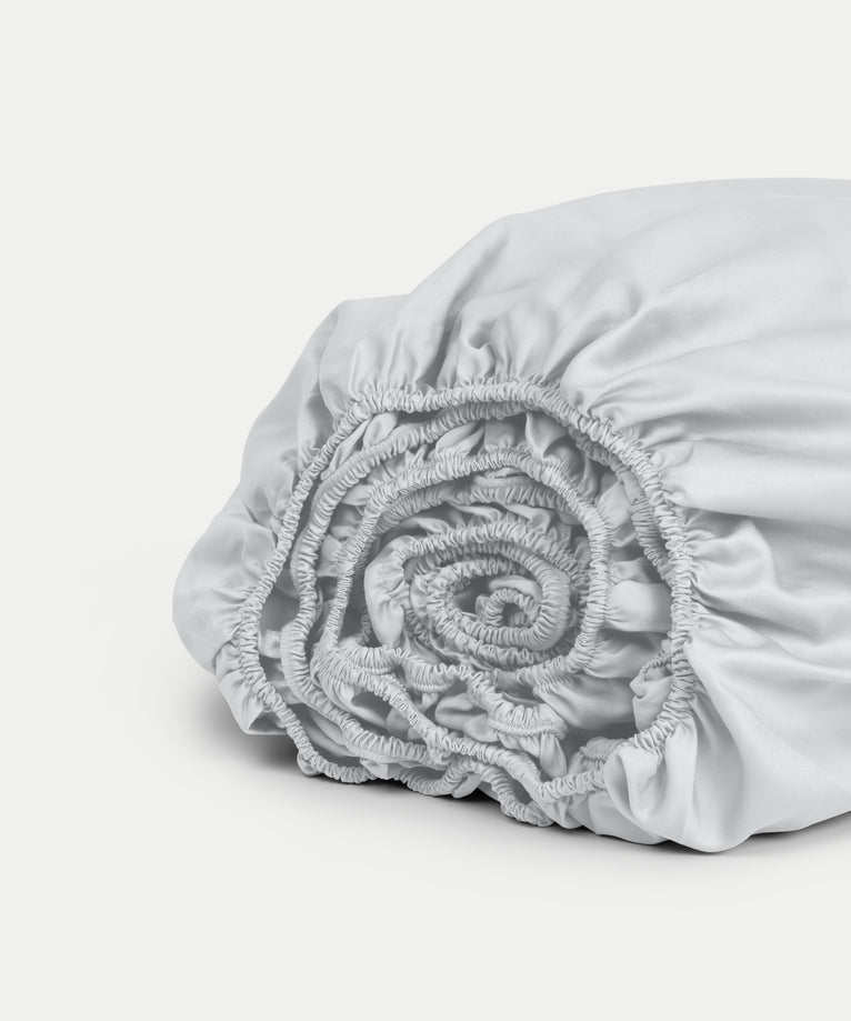 Spannbettlaken ägyptische Baumwolle Satin 400TC | Silbergrau