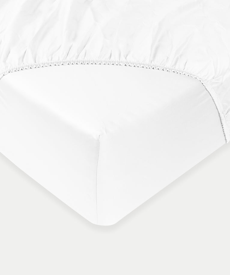 Spannbettlaken ägyptische Baumwolle Satin 400TC | Weiß
