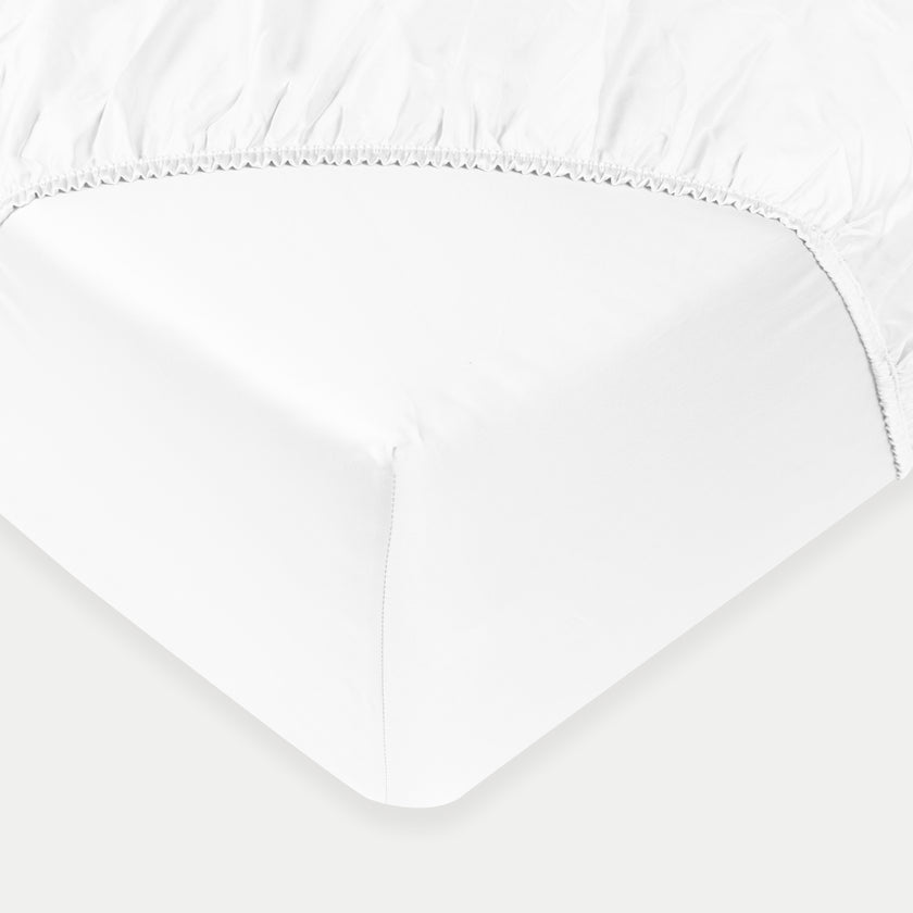 Spannbettlaken ägyptische Baumwolle Satin 400TC | Weiß