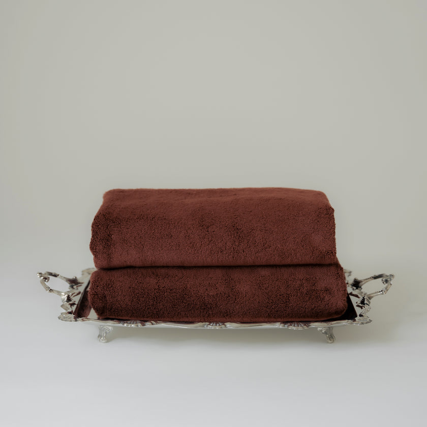 Handtuchset Zero-Twist Baumwolle 70x140 cm (2 Stk.) | Chestnut