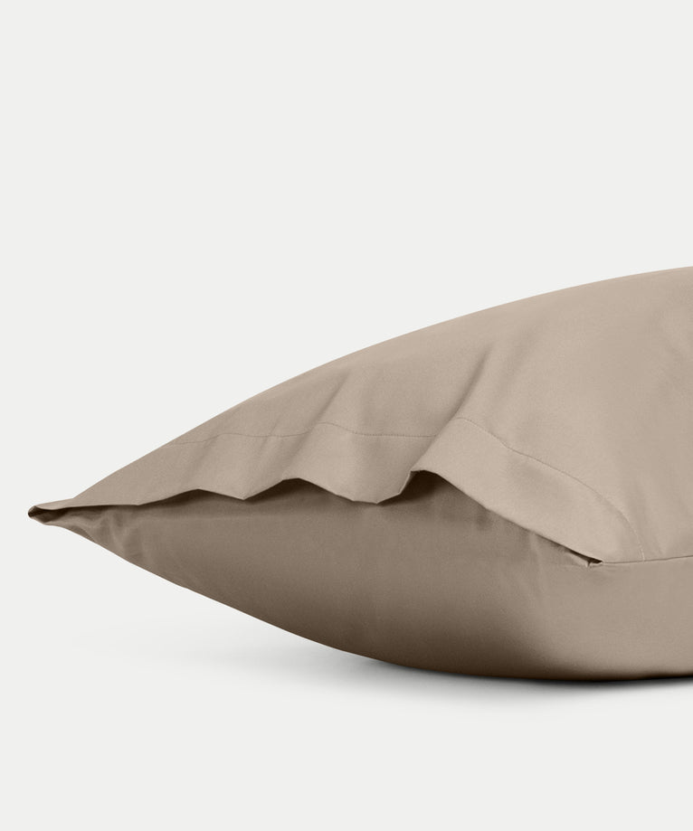 Set von 2 Kissenbezügen ägyptische Baumwolle 400TC Satin | Champagner