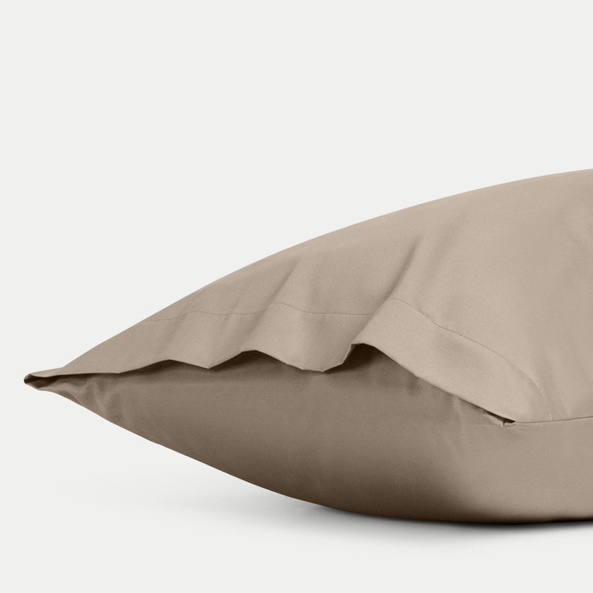 Set von 2 Kissenbezügen ägyptische Baumwolle 400TC Satin | Champagner