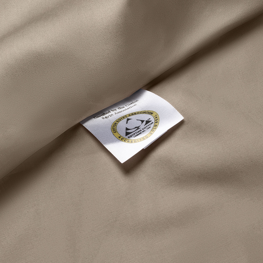 Set von 2 Kissenbezügen ägyptische Baumwolle 400TC Satin | Champagner