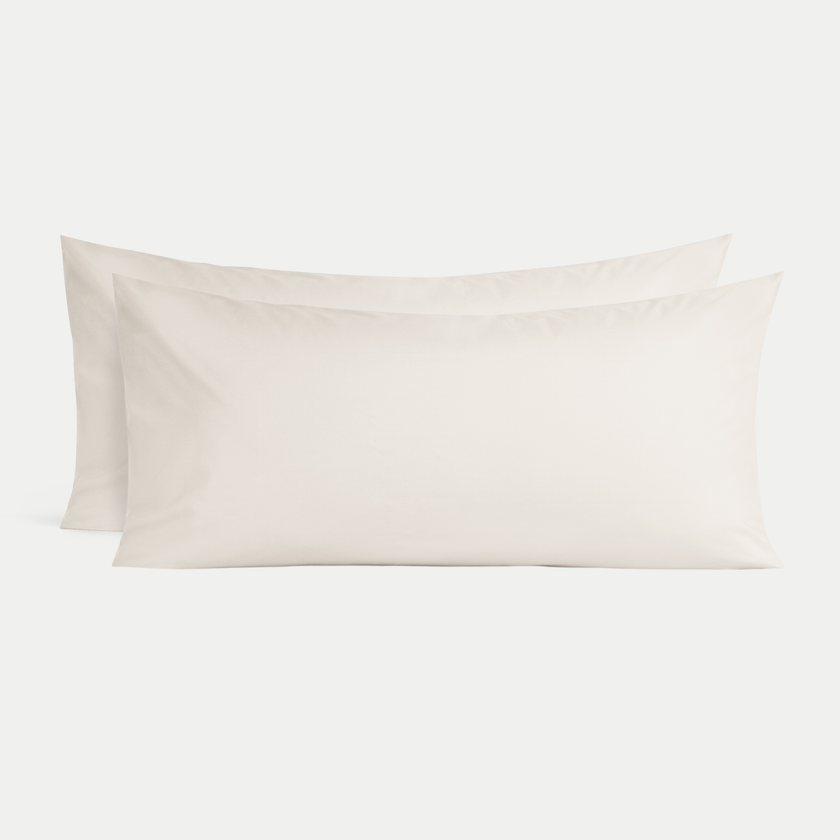 2er-Set Kissenbezüge ägyptische Baumwolle Perkal 400TC | Chalk White
