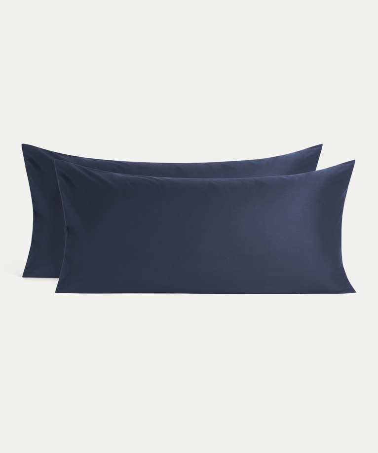Set von 2 Kissenbezügen ägyptische Baumwolle 400TC Satin | Harbour Blue
