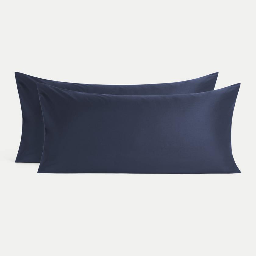 Set von 2 Kissenbezügen ägyptische Baumwolle 400TC Satin | Harbour Blue