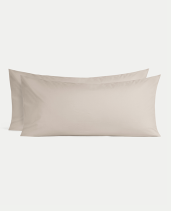 Set von 2 Kissenbezügen ägyptische Baumwolle Perkal 400TC | Latte Set von 2 Kissenbezügen ägyptische Baumwolle Perkal 400TC | Latte
