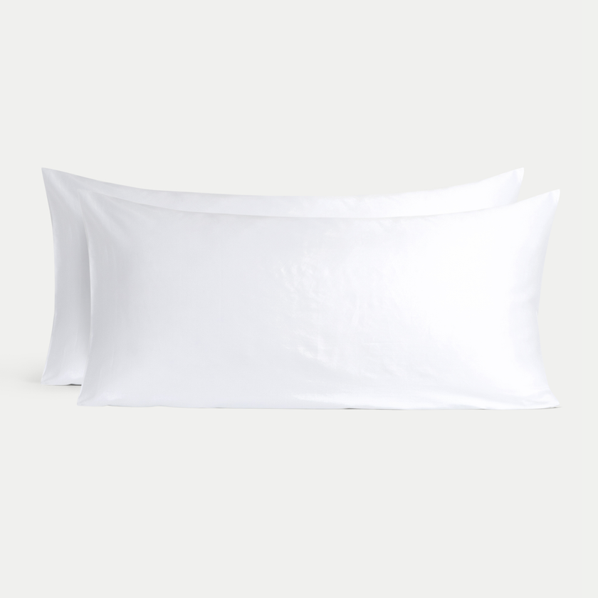 2er-Set Kissenbezüge Hotel Okura ägyptische Baumwolle 600TC Satin | Weiß