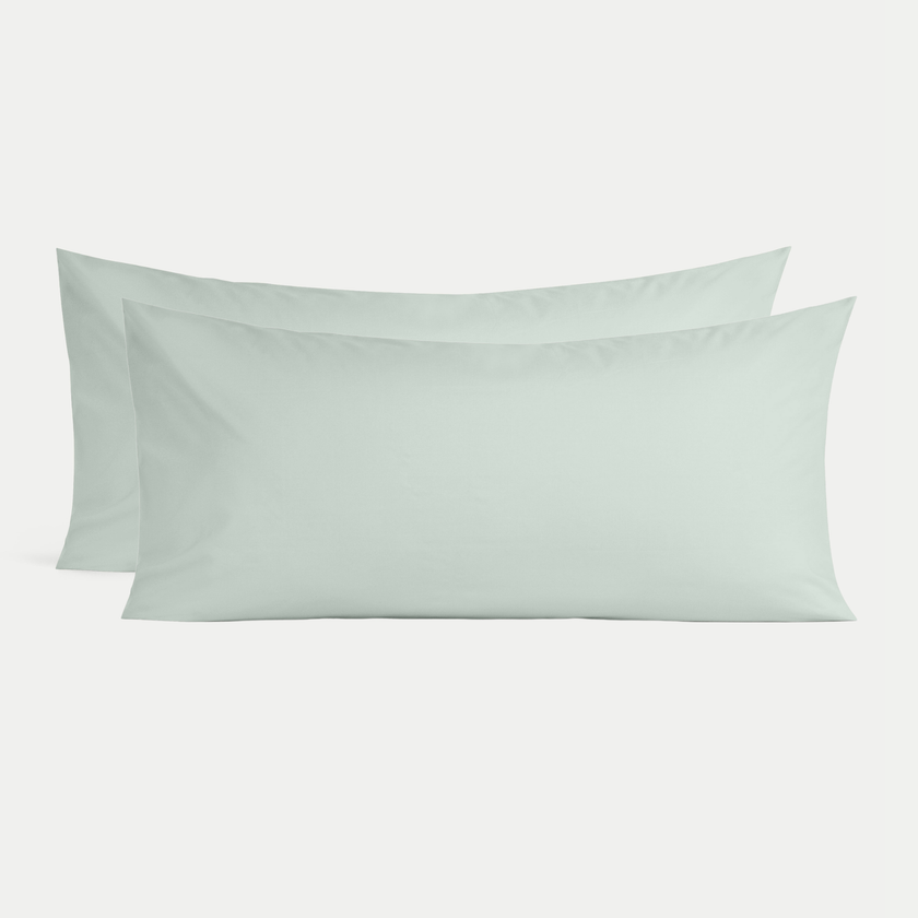 Set aus 2 Kissenbezügen ägyptische Baumwolle 400TC Perkal | Pastel Green