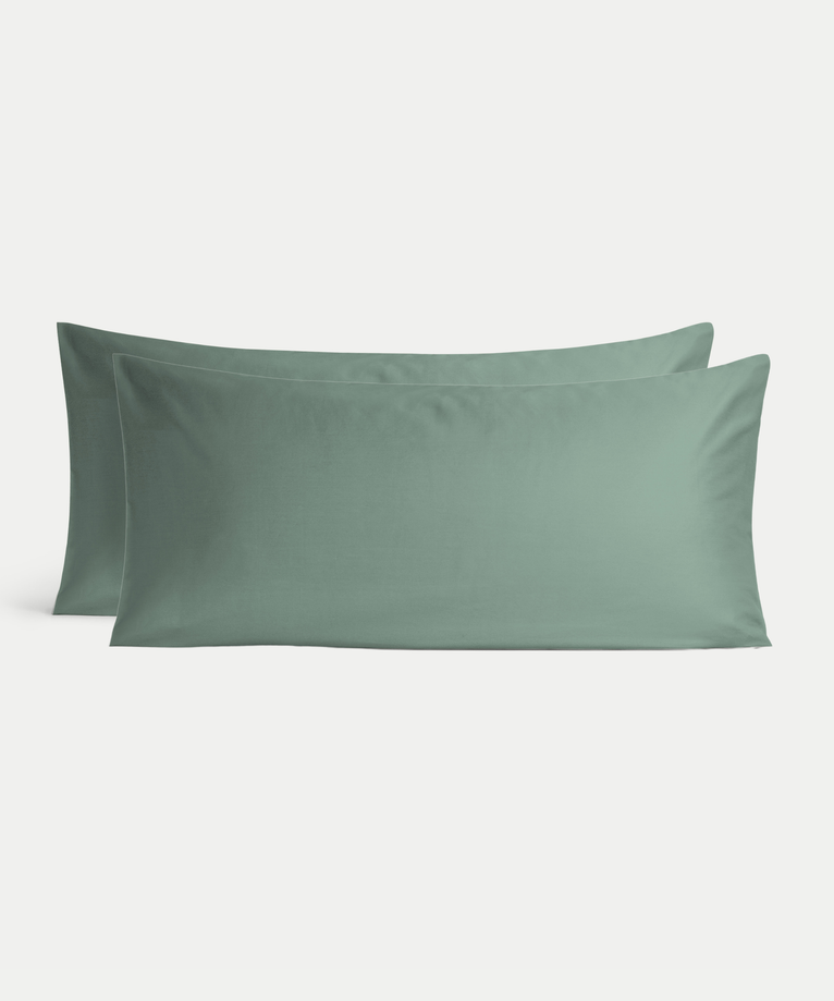 Set von 2 Kissenbezügen ägyptische Baumwolle 400TC Satin | Sage green