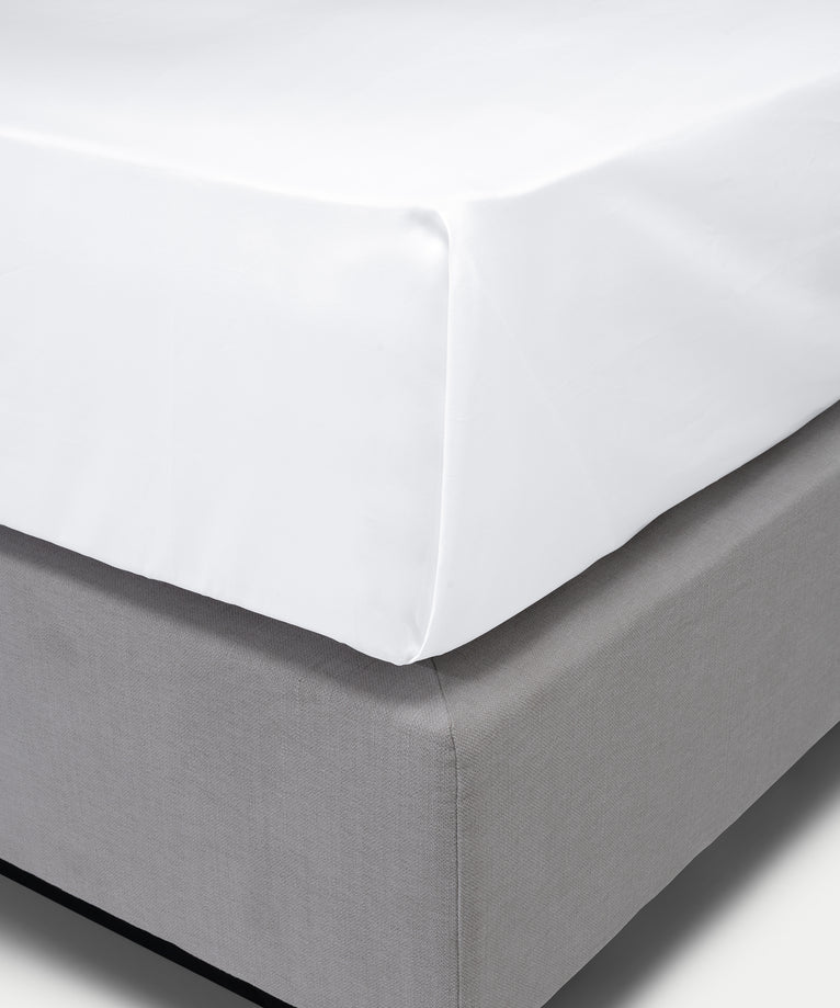 Bettlaken ägyptische Baumwolle Satin 400TC | Weiß