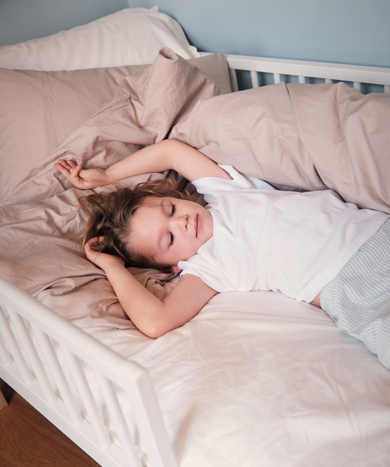 Kinderbettbezug ägyptische Baumwolle Perkal 400TC Latte - Petit Hôtel