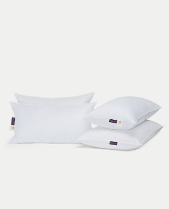 2x Daunen-Kopfkissen 50x90 cm & 2x Body-Kissen Mikrofaser 60x90 cm 2x Daunen-Kopfkissen 50x90 cm & 2x Body-Kissen Mikrofaser 60x90 cm