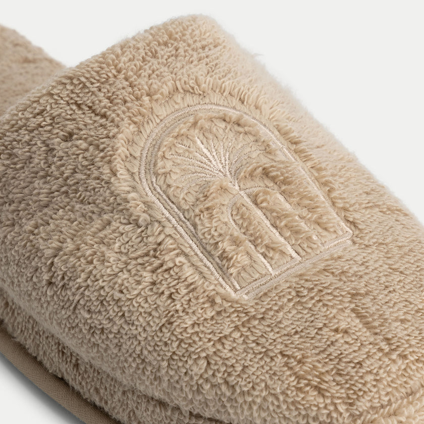 Bademantel und Hausschuhe Geschenkset | Latte