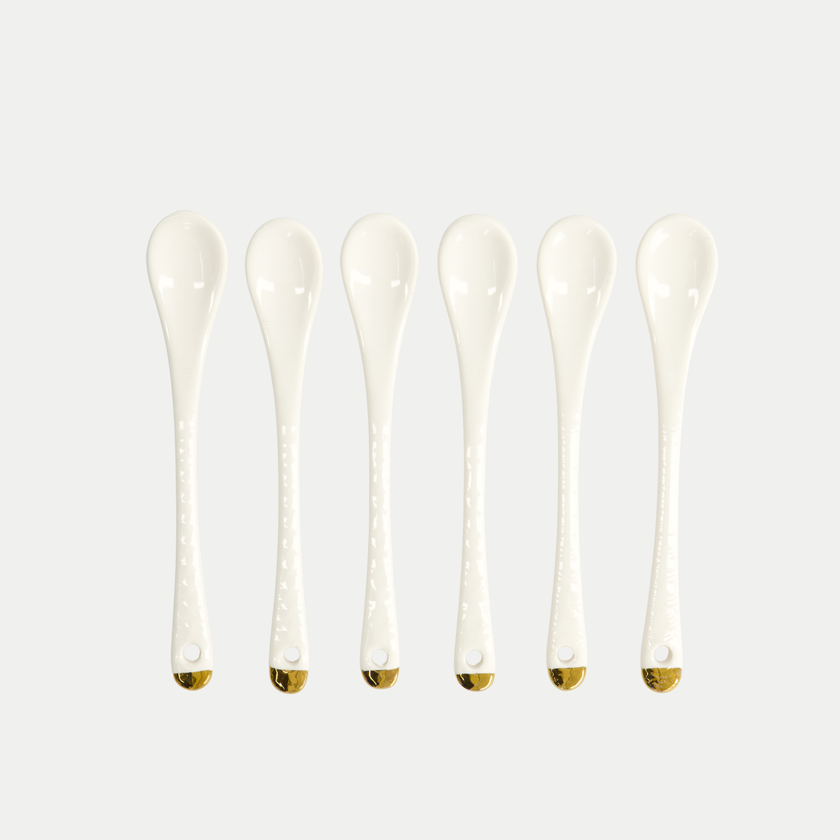 6-teiliges Tokyo Design Teelöffel-Set - Golden Rim
