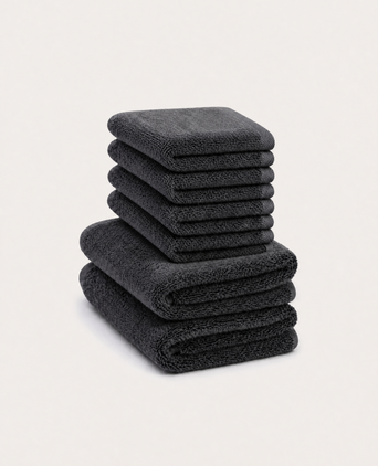 Gästehandtuch Zero-Twist-Baumwolle 30x30 cm (4 Stk.) + 40x60 cm (2 Stk.) | Anthrazit Gästehandtuch Zero-Twist-Baumwolle 30x30 cm (4 Stk.) + 40x60 cm (2 Stk.) | Anthrazit